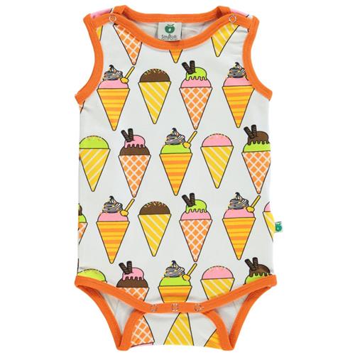 Se Småfolk Mønstret Babybody Med Iser Cremefarvet |  | 62 cm ved Babyshop