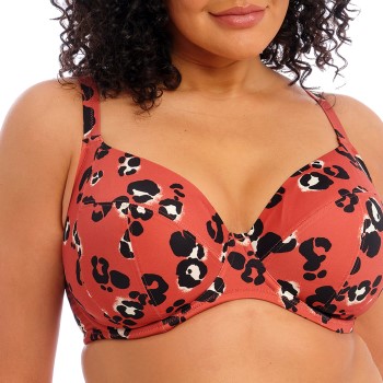 Elomi Kotiya Underwire Plunge Bikini Top Orange/Sort F 80 Dame