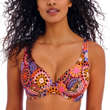 Se Freya Santiago Nights UW High Apex Bikini Top Rosa Mønster  G 70 Dame ved Timarco