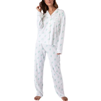 PJ Salvage Playful Prints Long Pyjamas Hvid Mønster Medium Dame