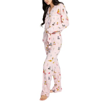 PJ Salvage Playful Prints Long Pyjamas Rosa Mønster  X-Large Dame