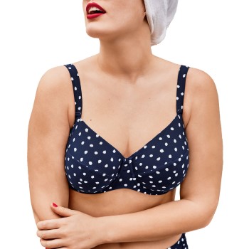 Rosa Faia Blue Dots Luna Big Cup Bikini Bra Marineblå F 40 Dame