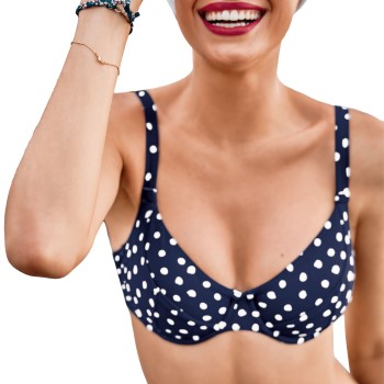 Rosa Faia Blue Dots Luna Bikini Bra Marineblå D 40 Dame