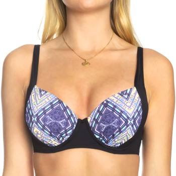 Sunseeker Tribe Attack Underwire Bikini Bra Sort mønstret E 44 Dame