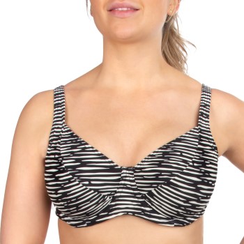 Trofé Trofe Graphic Nice Underwired Bikini Bra Sort/Hvid D 42 Dame