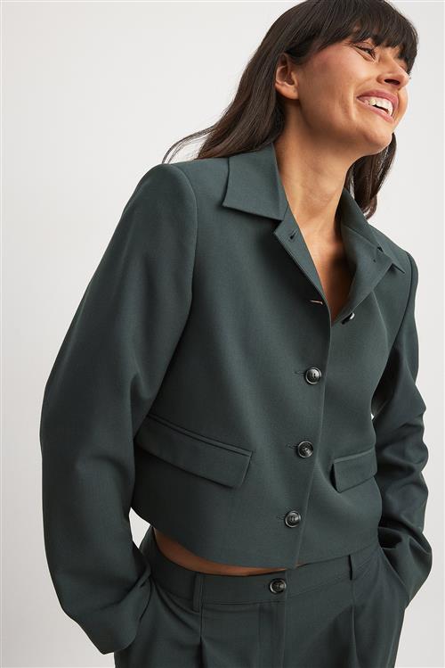 NA-KD Oversized kort blazer - Green