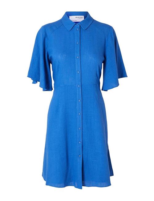 Selected Femme Slfgulia 2/4 Short Shirt Dress Selected Femme Blue