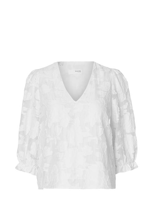 Selected Femme Slfcathi-Sadie 3/4 Top Ff Selected Femme White