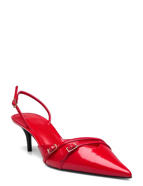 Se Mango Slingback Heeled Shoes With Buckle Mango Red ved Booztlet