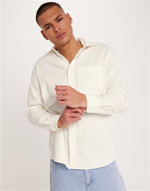 Woodbird WBYuzo Linen Shirt Hverdagsskjorter Offwhite