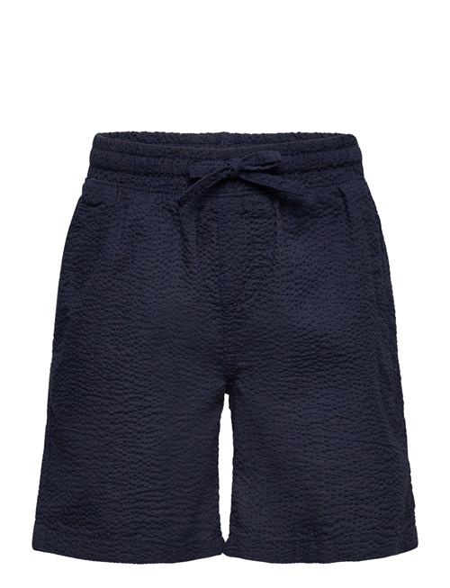 Jack & Jones Jpstjaiden Jjpalma Seersucker Shor Jnr Jack & J S Navy