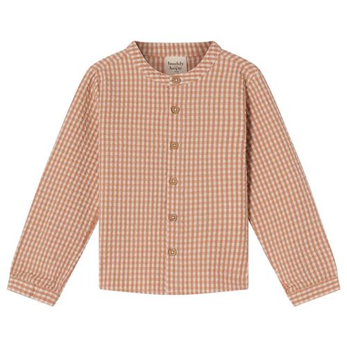 Buddy & Hope August Ternet Skjorte Carrot 98/104 cm  Orange.  98/104 cm  Unisex
