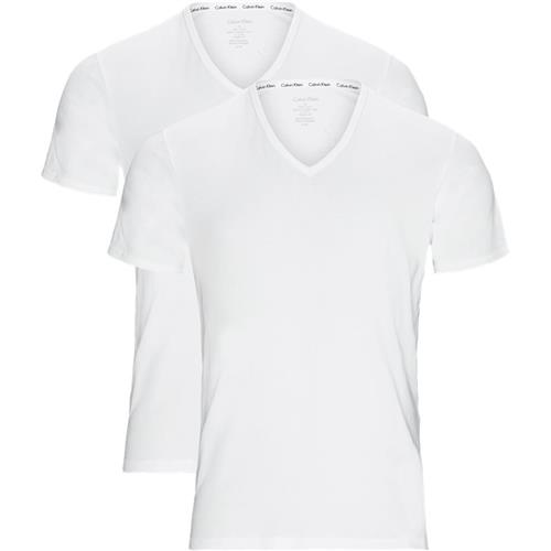 Se Calvin Klein 2-pack V-neck T-shirts Hvid/hvid ved Quint