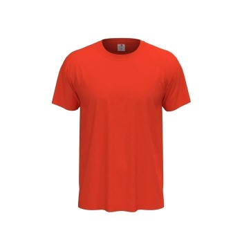 Se Stedman Classic Men T-shirt Orange/Rød bomuld Small Herre ved Timarco