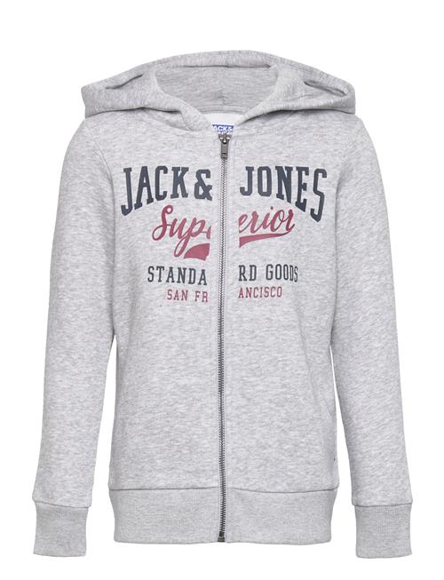 Jack & Jones Jjelogo Sweat Zip H 2 Col22/23 Jnr Jack & J S Grey