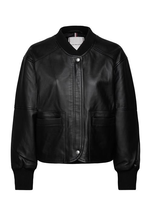 Leather Bomber Jacket Tommy Hilfiger Black