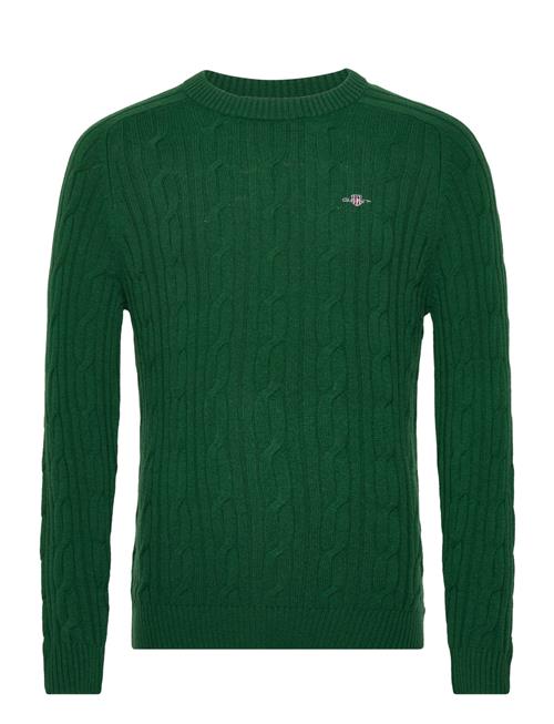 Se GANT Lambswool Cable C-Neck GANT Green ved Booztlet