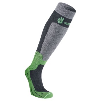 Seger Strømper Byggmark Mid Compression Sock Sort/Grøn Str 34/36