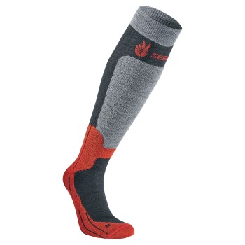 Seger Strømper Byggmark Mid Compression Sock Rød/Grå Str 37/39