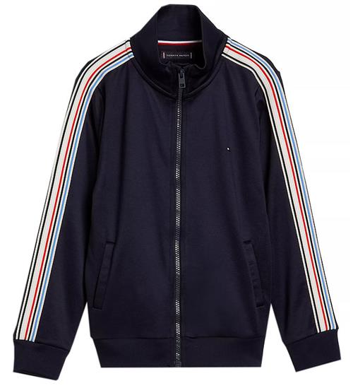 Se Tommy Hilfiger Tommy Hilfiger Cardigan- Desert Sky m. Logostribe ved KidsWorld