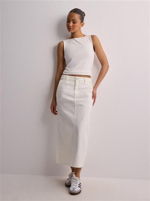 Se Object Collectors Item - Hvid - Objtalia Hw Twill Skirt 132 ved Nelly