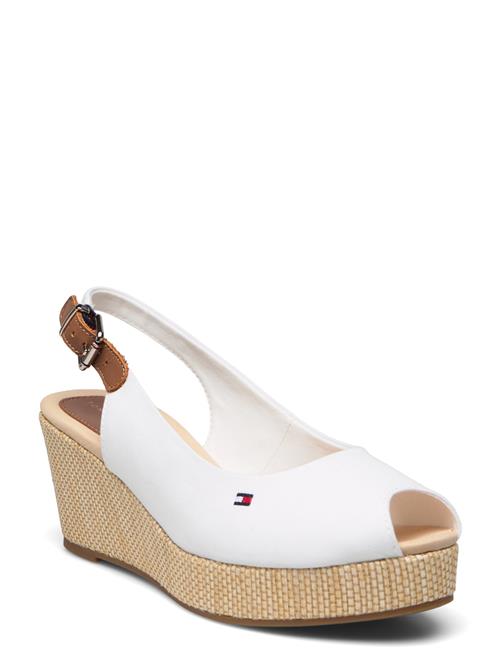 Iconic Elba Sling Back Wedge Tommy Hilfiger White