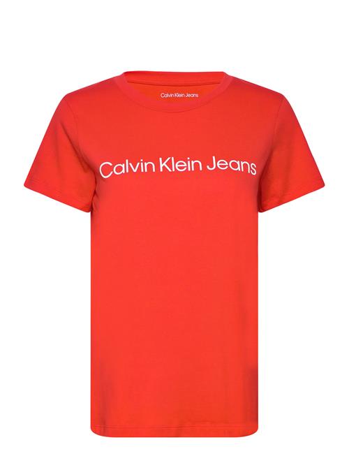 Se Calvin Klein Jeans Institutional Logo 2-Pack Tee Calvin Klein Jeans Red ved Booztlet