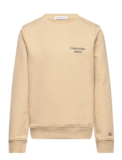 Calvin Klein Ckj Stack Logo Sweatshirt Calvin Klein Cream