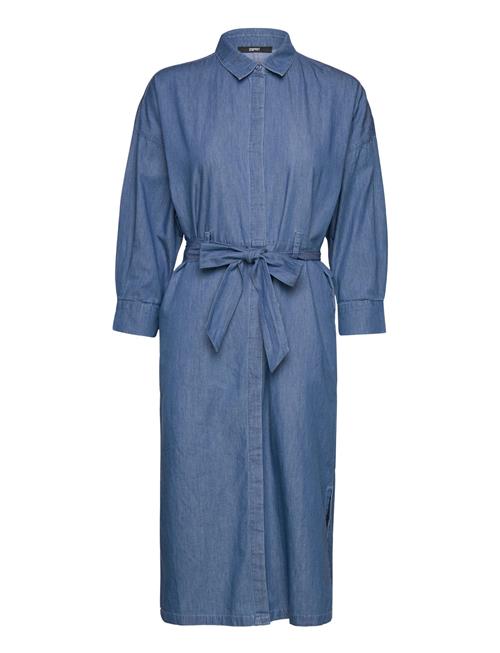 Esprit Collection Cotton Denim Midi Dress With Tie Belt Esprit Collection Blue