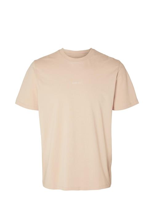 Se Selected Homme Slhaspen Print Ss O-Neck Tee Noos Selected Homme Beige ved Booztlet