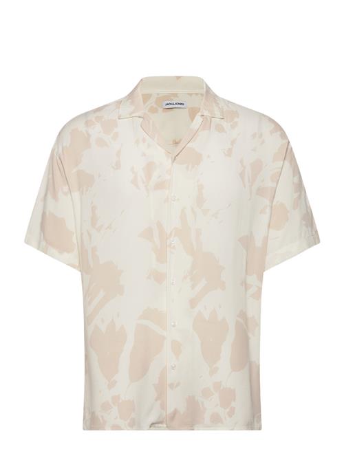 Jack & Jones Jjjeff Abstract Print Resort Shirt Ss Jack & J S White