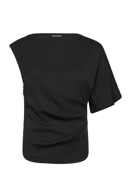 Stretch Crepe Draped Top Calvin Klein Black