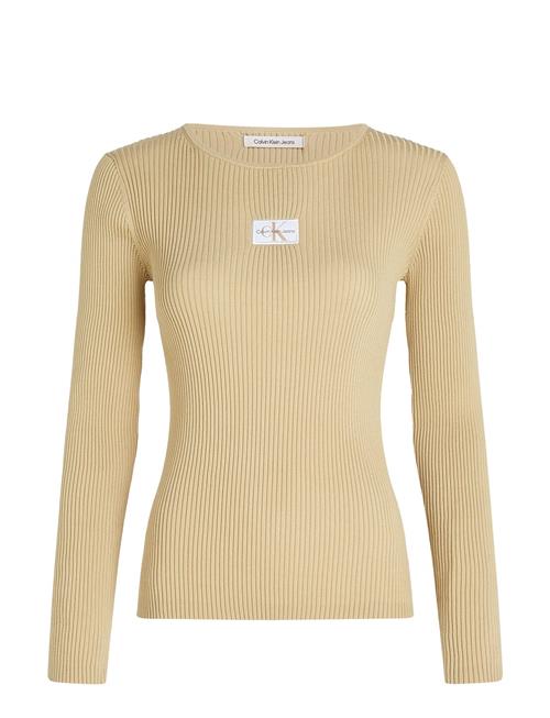 Calvin Klein Jeans Woven Label Tight Sweater Calvin Klein Jeans Beige