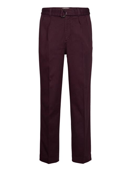 GANT Belted Pleat Chinos GANT Burgundy