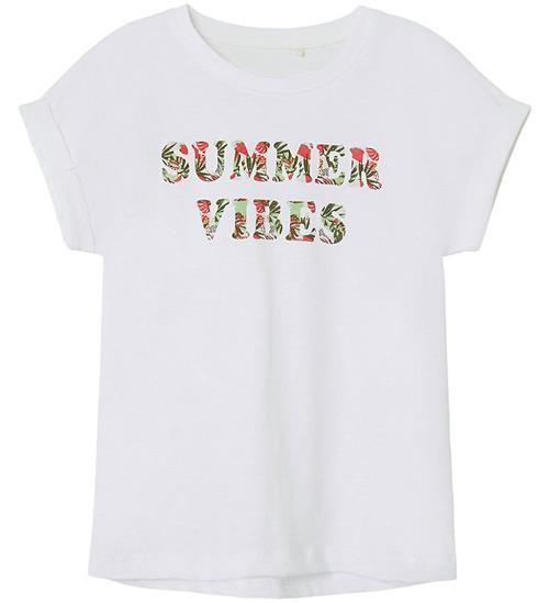 Se Name It Name It T-shirt - NkfFamma - Noos - Bright White/Dark Sap Jungle ved KidsWorld