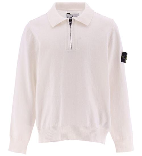 Se Stone Island Bluse m. LynlÃ¥s - Strik - Hvid ved KidsWorld