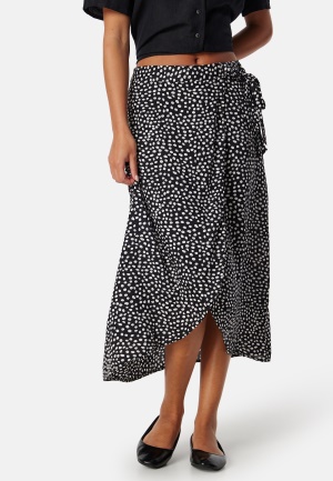 Pieces Pctala Wrap Skirt Black AOP Dot XS