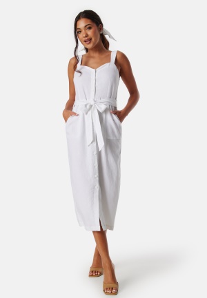 BUBBLEROOM Linen Blend Dress White 38