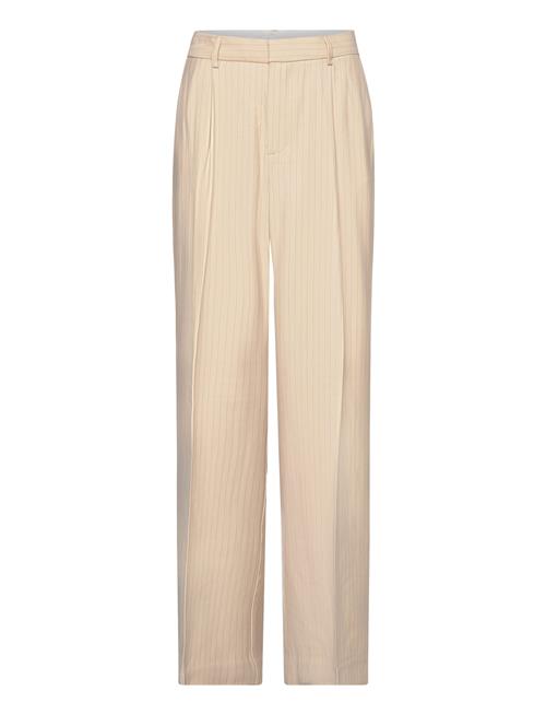 Mango Chalk-Stripe Trousers Mango Beige