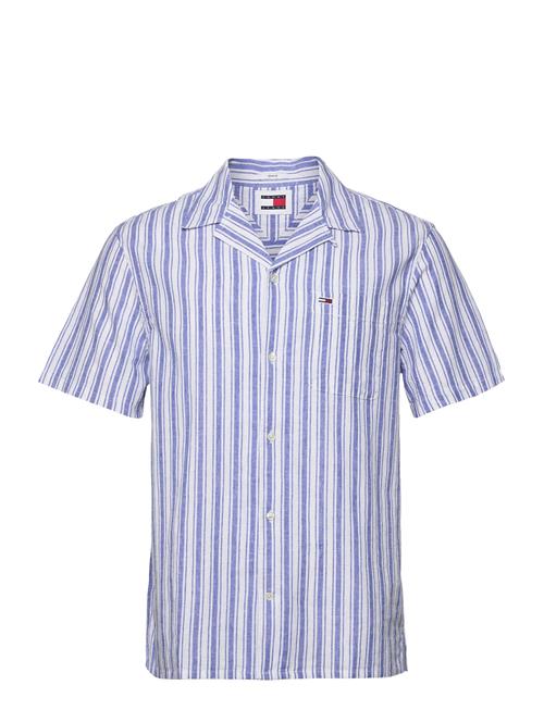 Tommy Jeans Tjm Stripe Linen Ss Shirt Ext Tommy Jeans Blue