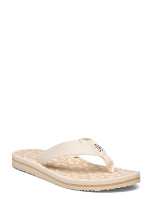 Se Tommy Hilfiger Th Emblem Beach Sandal Tommy Hilfiger Cream ved Booztlet