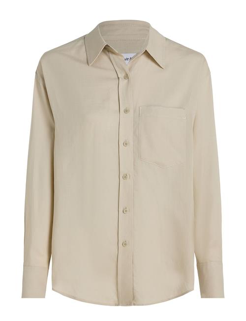 Calvin Klein Linen Blend Relaxed Shirt Calvin Klein Beige