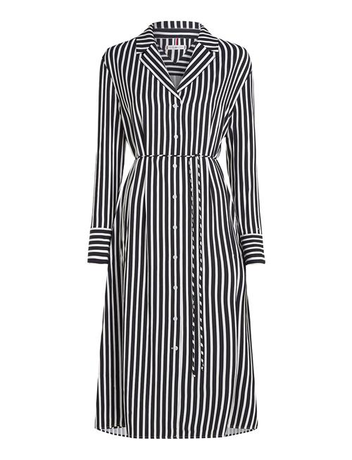 Tommy Hilfiger Fluid Stripe Ls Midi Shirt Dress Tommy Hilfiger Blue