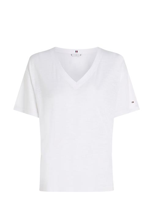 Rlx Linen Lyocell V-Nk Ss Tommy Hilfiger White