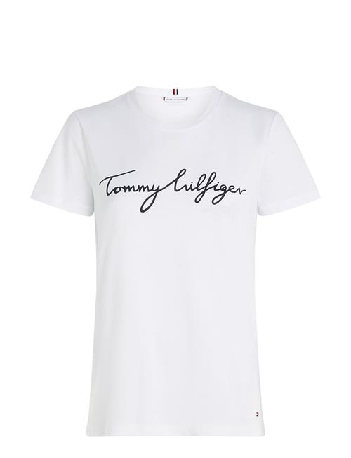 Reg C-Nk Signature Tee Ss Tommy Hilfiger White