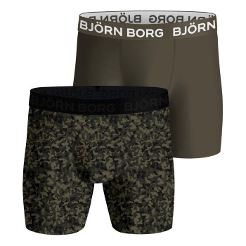 Björn Borg 2P Performance Boxer 1727 Grøn Mønster polyester Small Herre