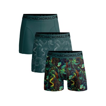 Muchachomalo 3P Cotton Stretch Boxer Grøn Mønster bomuld X-Large Herre