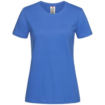 Stedman Classic T Organic Women Crew Neck Blå økologisk bomuld X-Small Dame