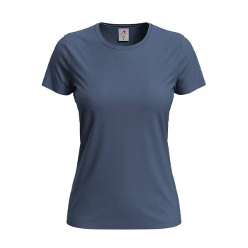 Se Stedman 4P Classic Women T-shirt Denimblå bomuld Small Dame ved Timarco