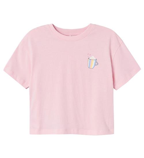 Se Name It Name It T-Shirt - Crop - NkfSigga - Parfait Pink m. Kop ved KidsWorld